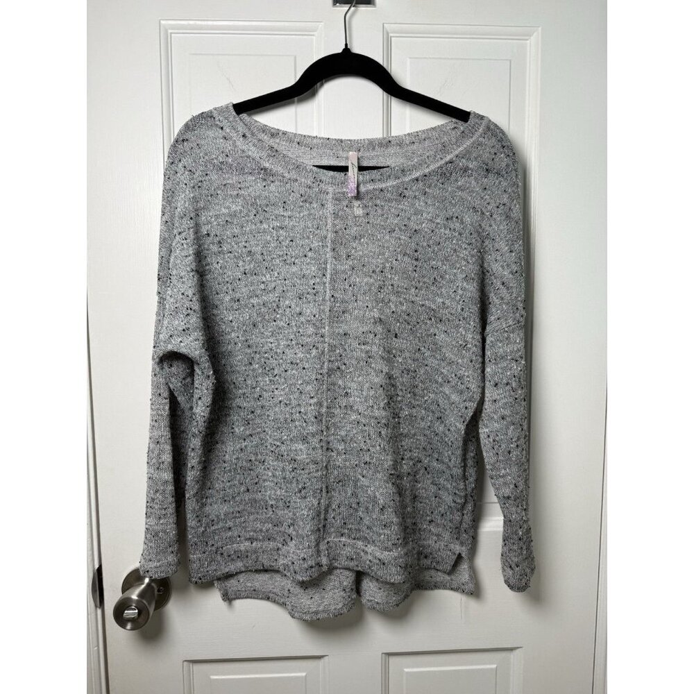 Harmony Grey and Black Semi Sheer Knit Sweater - Women's Size M
